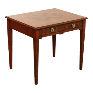 Drexel Heritage 'Celtic' Parquetry Top One Drawer Lamp Table