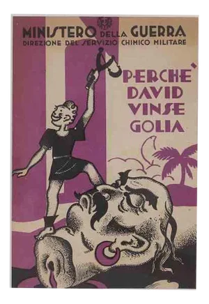 Ministry of War, Why David Defeated Golia, Original Lithograph, 20th-Century