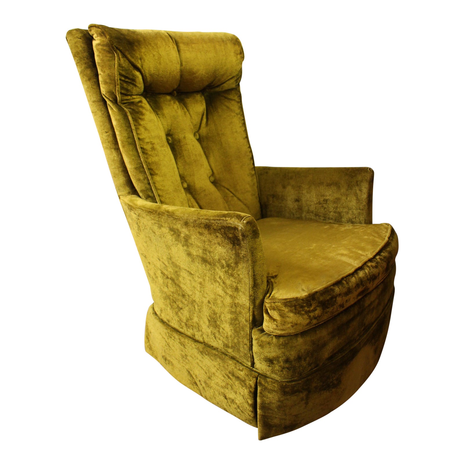 Kroehler High Back Swivel Rocker Chair | Chairish