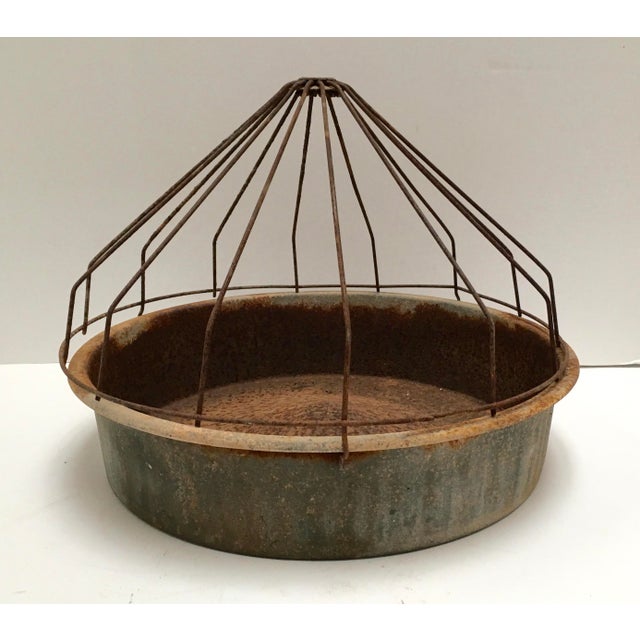 Vintage Farmhouse Domed Galvanized Metal Chicken Feeder Chairish