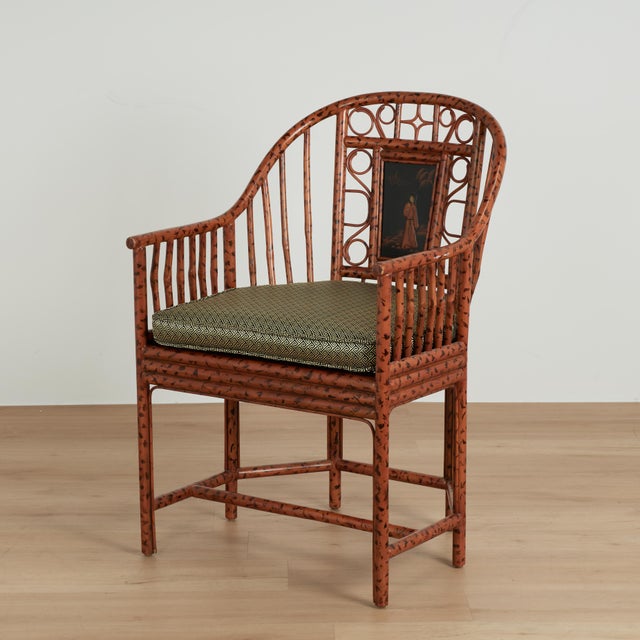 Vintage Set of Four Faux Bamboo Brighton Pavillion Style Chairs by Maitland Smith For Sale - Image 10 of 18