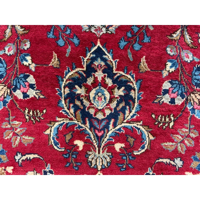 Textile 11ft 4 in × 15ft 6 in Persian Kashan Handmade Wool Rug For Sale - Image 7 of 12
