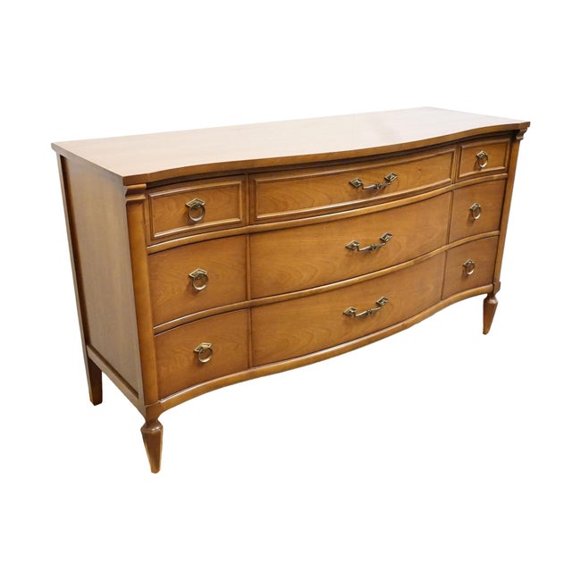 Bassett Bassett Furniture Centura Collection Solid Cherry Traditional Neoclassical 58" Triple Dresser 9-4132 For Sale - Image 4 of 13