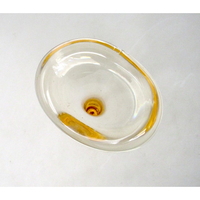 Amber Amber Aseda Glasbruk Glass Bone Vase - 1960s For Sale - Image 8 of 9