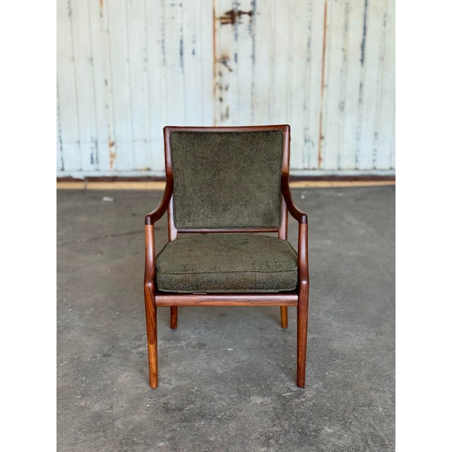 1960s Mid-Century Modern Sculpted Walnut Armchair For Sale - Image 10 of 11