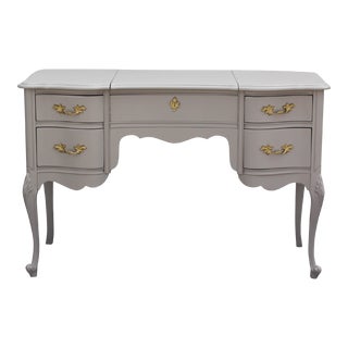 Late 20th Century Vintage French Provincial Taupe Vanity For Sale