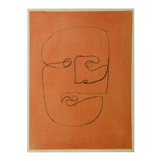 "Faces Volume 1 Piece 1" Contemporary Abstract Face Pastel Drawing For Sale