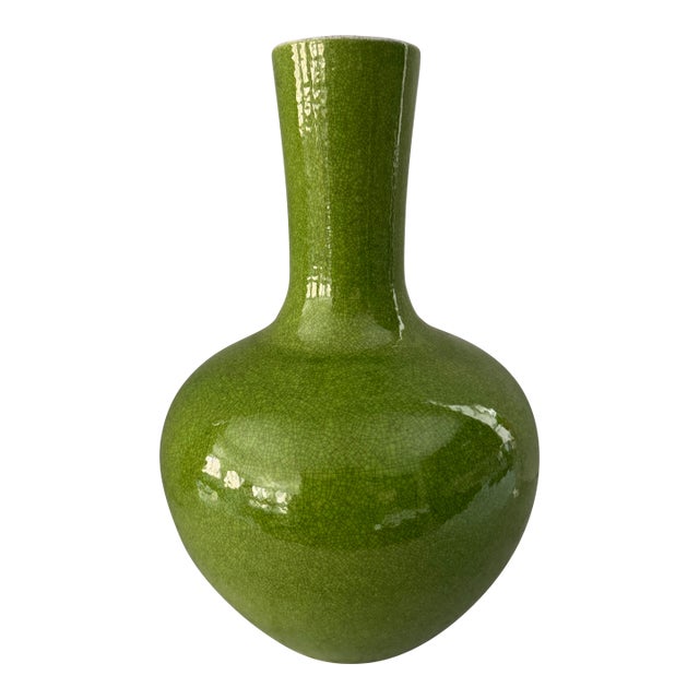 Large Chinese Gourd Form Glazed Porcelain Vase For Sale