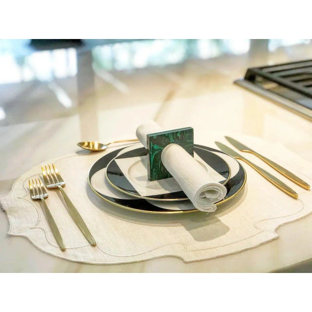 Green Round Malachite Napkin Rings - Set of 6 For Sale - Image 8 of 10