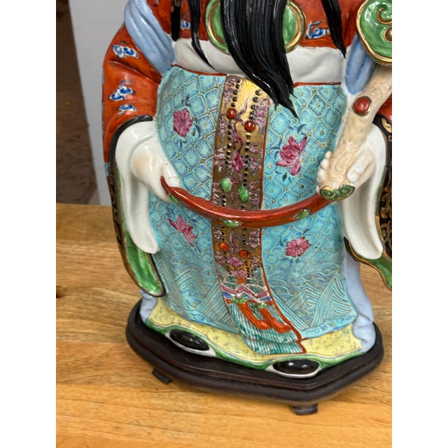 Late 20th Century Vintage Chinese Ceramic Figure of Lu Xing For Sale - Image 5 of 12