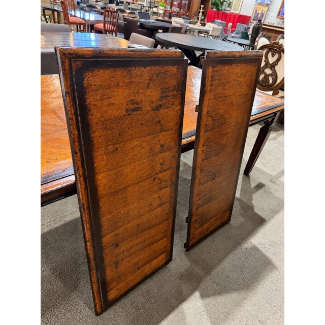 Oak Dining Table With Two Leafs For Sale - Image 4 of 7