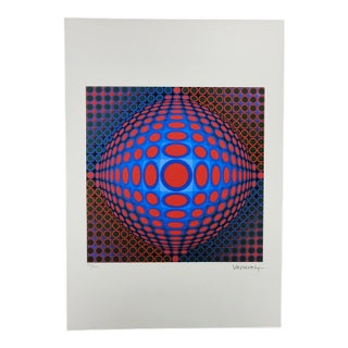 1970s After Victor Vasarely Limited Numbered Edition Lithograph. For Sale