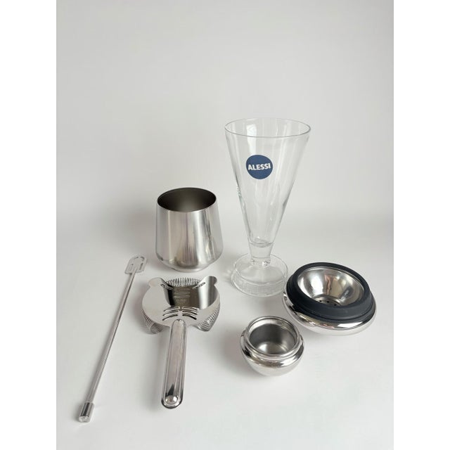 Vintage Italian Cocktail Shaker Set by Matteo Thun for Alessi, 1980s, Set of 4, in Flawless conditions. Designed 1980 to...