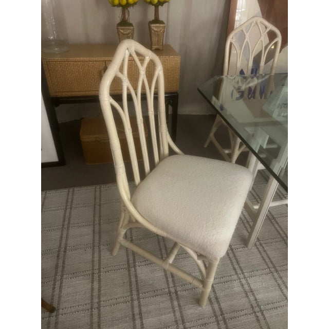 Chippendale Set of Four Vintage Bamboo Chairs For Sale - Image 3 of 5