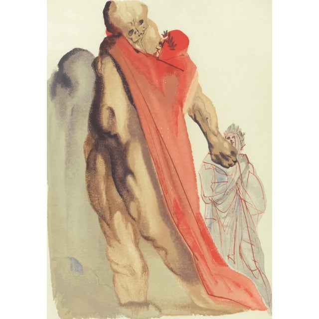 Abstract 1963 Dalí Divine Comedy Engraving Purgatoire Chant 5 "Les Reproches De Virgile" (Vergil's Reproaches) For Sale - Image 3 of 9