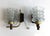 Wall Sconces in Textured Glass with Wood and Gilt Metal, 1970, Set of 2 For Sale - Image 6 of 10