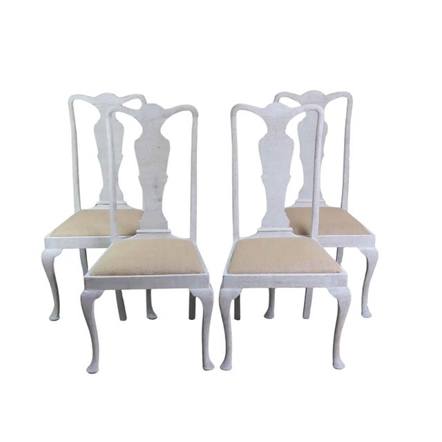 Antique English Chippendale Style Dining Chairs in Limed Oak, 1880, Set of 4 For Sale - Image 12 of 12