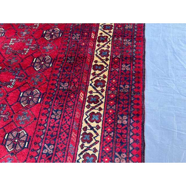 Vintage Afghan Khal Mohammadi Turkmen Gul Rug - 5'10" X 4'4" For Sale - Image 6 of 12