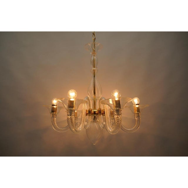 Metal Murano Glass Chandelier from Barovier & Toso, Italy, 1990s For Sale - Image 7 of 18