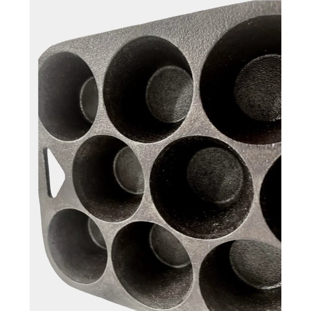 Metal Rare Cast Iron 11 Hole Muffin Pan For Sale - Image 7 of 7