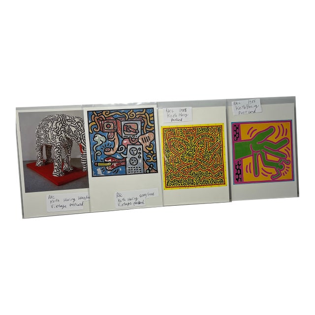1980s 2000s Keith Haring Postcards Set of 4 For Sale