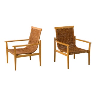Wicker Lounge Chairs from Uluv, Former Czechoslovakia, 1960s, Set of 2 For Sale