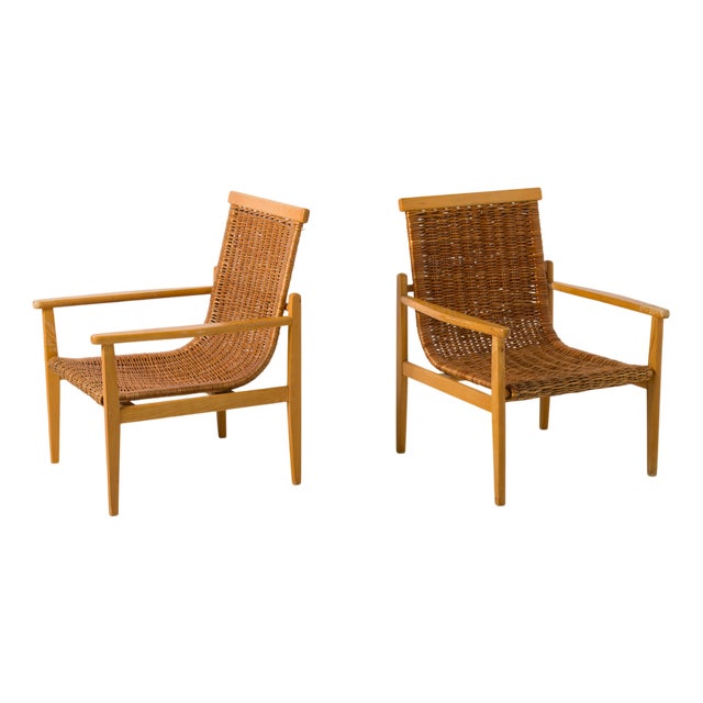 Wicker Lounge Chairs from Uluv, Former Czechoslovakia, 1960s, Set of 2 For Sale