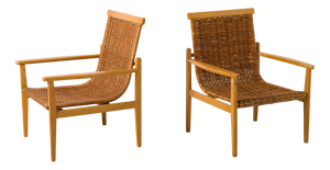 Wicker Lounge Chairs from Uluv, Former Czechoslovakia, 1960s, Set of 2