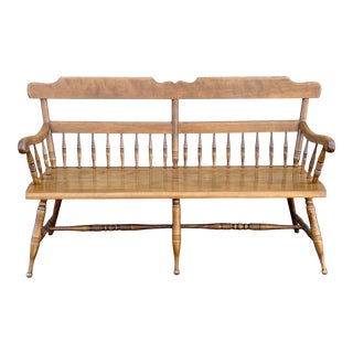 Ethan Allen Heirloom Maple 5' Deacon’s Bench 10-6035 Nutmeg For Sale