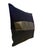 Handcrafted decorative pillow featuring textured black upholstery fabric accented with a striking metallic gold snakeskin...