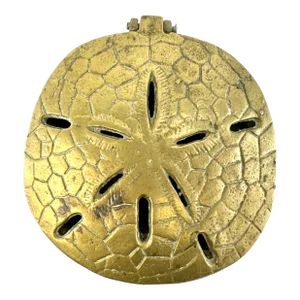 Vintage Mid Century Brass Sand Dollar Trinket Dish