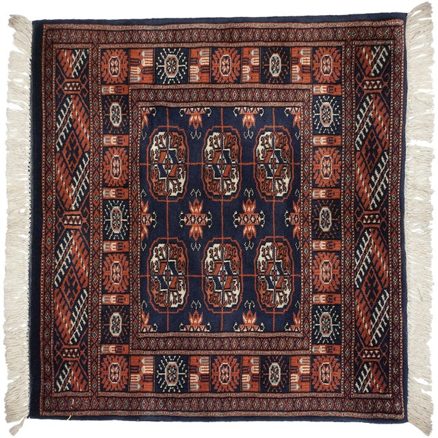 Vintage Fine Bokhara Square Rug Mat - 2'4" X 2'6" For Sale In New York - Image 6 of 6