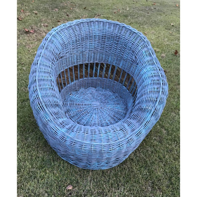 MidCentury Modern Wicker Tub Chair Chairish