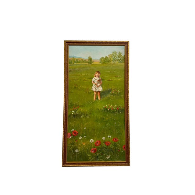 Original 1970 "Springtime" Oil Painting by J. Dembrow – Vintage Redbook Magazine Illustration Art. For Sale - Image 4 of 7