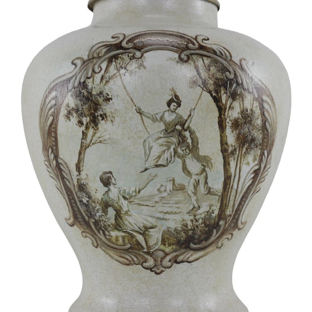 20th Century French Hand-Painted Table Lamp For Sale - Image 9 of 9