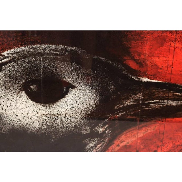 Contemporary Ken Goldman, Tar Paint Map, Orev-Raven For Sale - Image 3 of 5