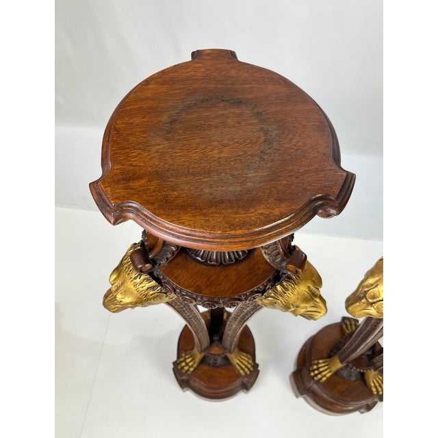 Neoclassical Empire Style Parcel Gilt Pedestals - A Pair For Sale - Image 12 of 18