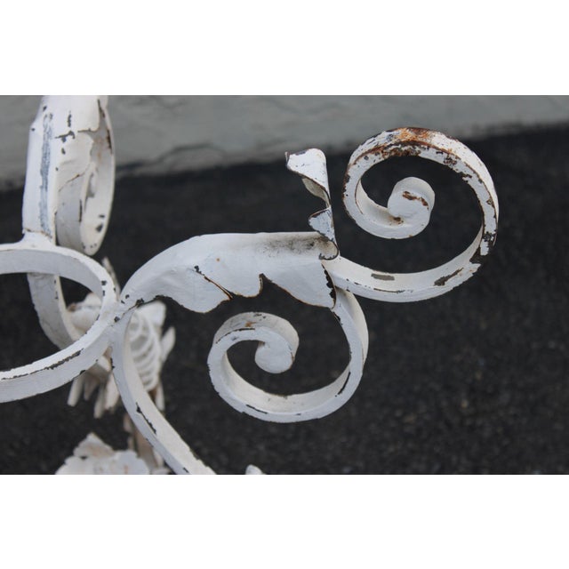 Mid 20th Century Vintage Italian Style Painted Wrought Iron Garden Plant Stand or Table Base For Sale - Image 5 of 16