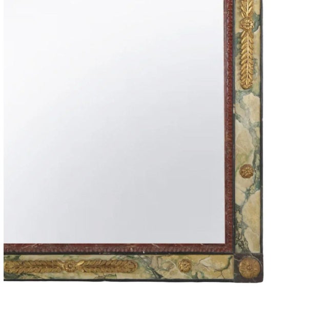 Late 20th Century Retro Design Regency Style Gilded and Trompe l'Oeil Marble Mirror For Sale - Image 5 of 10