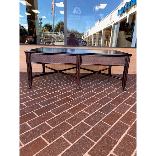 McGuire Barbara Barry for McGuire Coffee Table With Two Drawers For Sale - Image 4 of 6