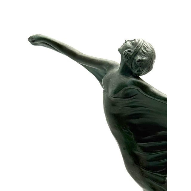 Max Le Verrier, Art Deco Lenvol Sculpture, 1930s, Bronze on Marble Base For Sale - Image 3 of 9
