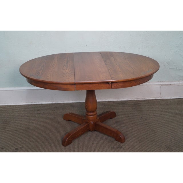 Hitchcock Round Oak Pedestal Dining Table Chairish