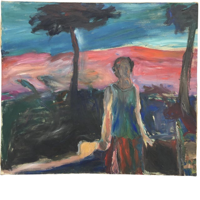 1960s Expressionism Oil Painting on Canvas For Sale