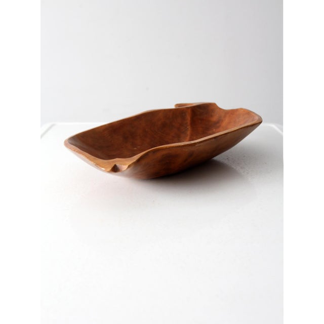 Mid 20th Century Vintage Hand Carved Wood Bowl For Sale - Image 5 of 12