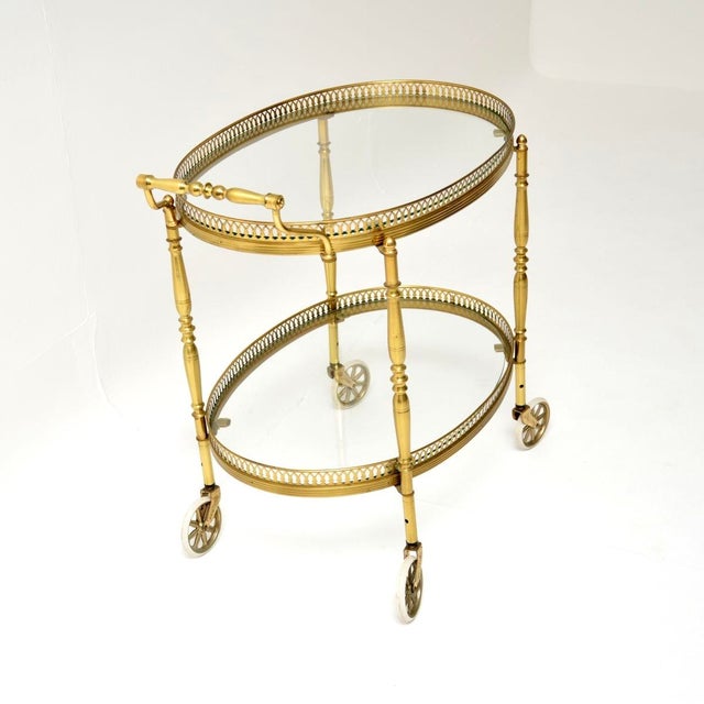 1960s Vintage French Brass Drinks Trolley, 1960 For Sale - Image 5 of 10