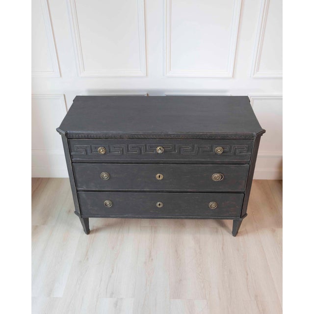 Charcoal Swedish Gustavian Chest of Drawers, Circa 1790 For Sale - Image 8 of 9