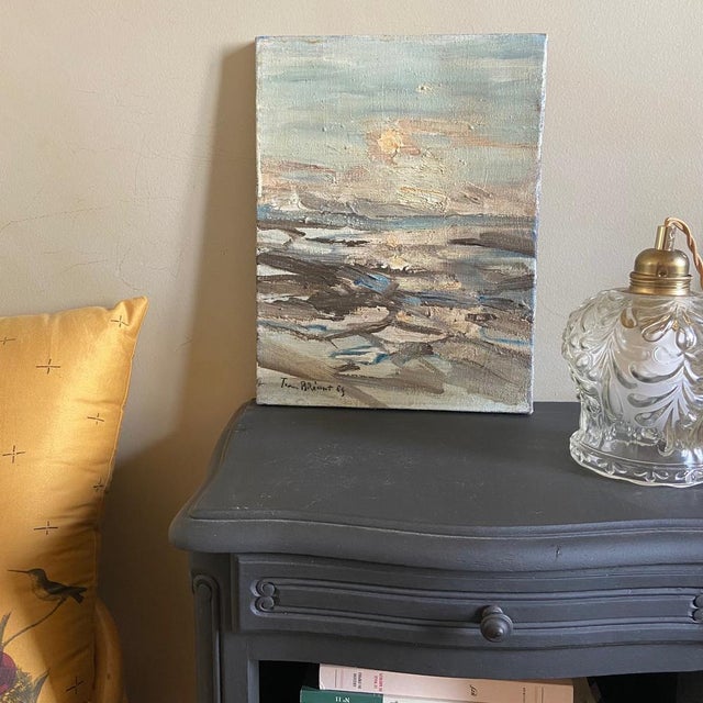 Jean Bréant (1922-1984) is a French painter and lithographer from the Rouen School. In this painting, the sea reveals...