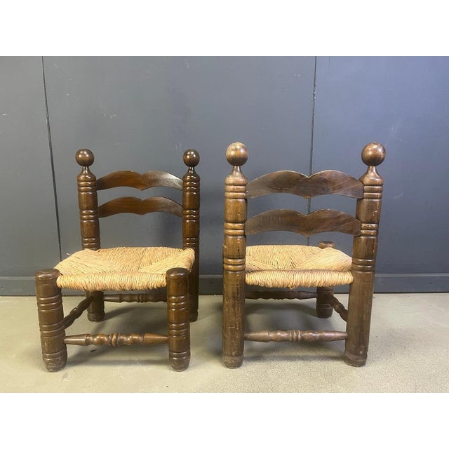 Brutalist Brutalist Children's Chairs attributed to Charles Dudouyt, 1960s, Set of 2 For Sale - Image 3 of 8