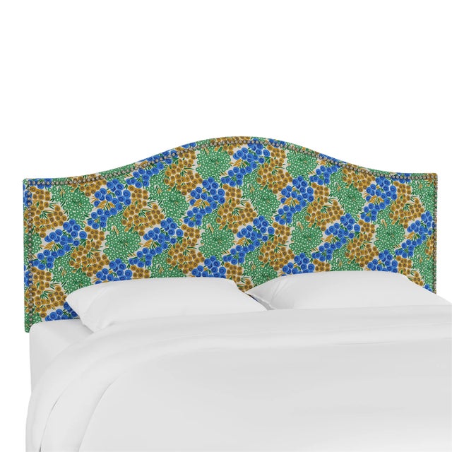 Ashland Headboard in Blue Citrine Loiret, Full For Sale