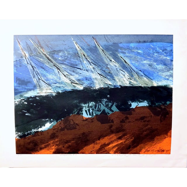 Howard Bradford 1974 "Red Rock #4" Limited Edition Serigraph For Sale